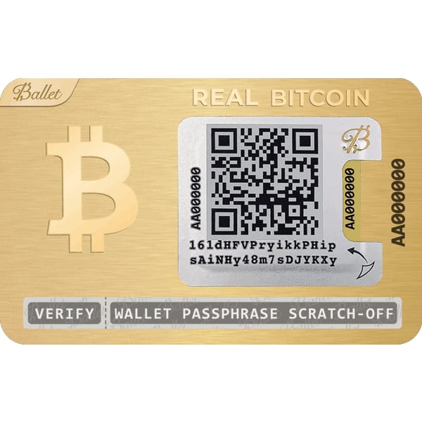 Ballet REAL Bitcoin Wallet 24K Gold Plated